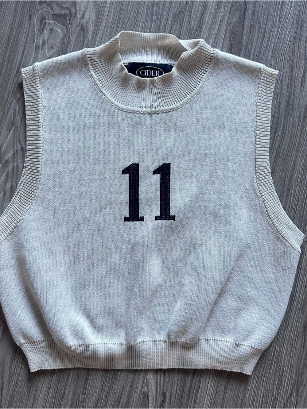 “11” Cream Sweater Vest Tank